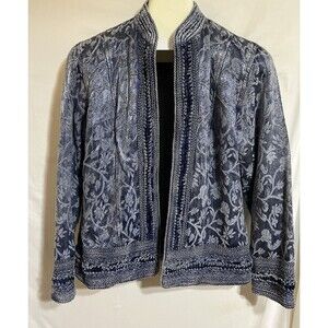 lightweight Jacket open front ruffle rockabilly BoHo western floral Ruffle C